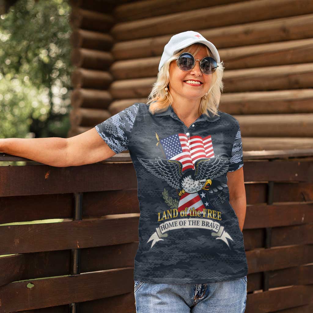 Brave Souls Remembered Patriotic Military Tribute Art Women Polo Shirt