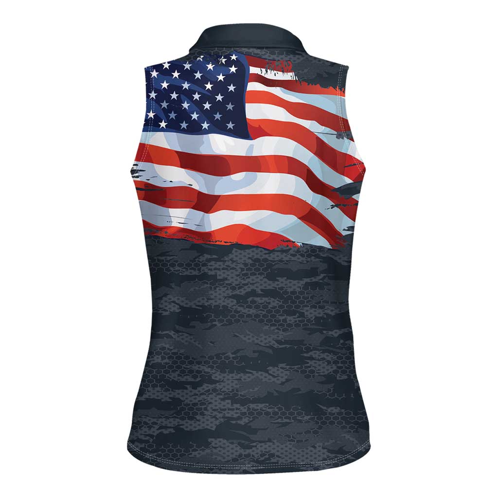 Brave Souls Remembered Patriotic Military Tribute Art Women Sleeveless Polo Shirt