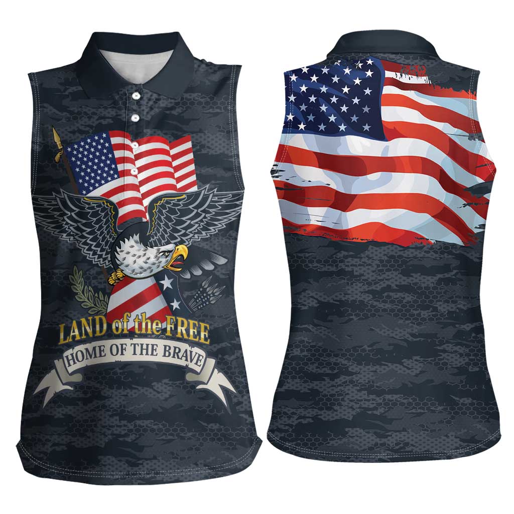 Brave Souls Remembered Patriotic Military Tribute Art Women Sleeveless Polo Shirt