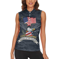 Brave Souls Remembered Patriotic Military Tribute Art Women Sleeveless Polo Shirt