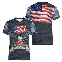 Brave Souls Remembered Patriotic Military Tribute Art Women V-Neck T-Shirt