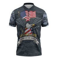 Brave Souls Remembered Patriotic Military Tribute Art Zipper Polo Shirt