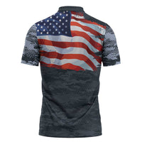 Brave Souls Remembered Patriotic Military Tribute Art Zipper Polo Shirt