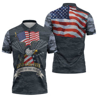 Brave Souls Remembered Patriotic Military Tribute Art Zipper Polo Shirt