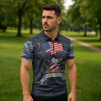 Brave Souls Remembered Patriotic Military Tribute Art Zipper Polo Shirt