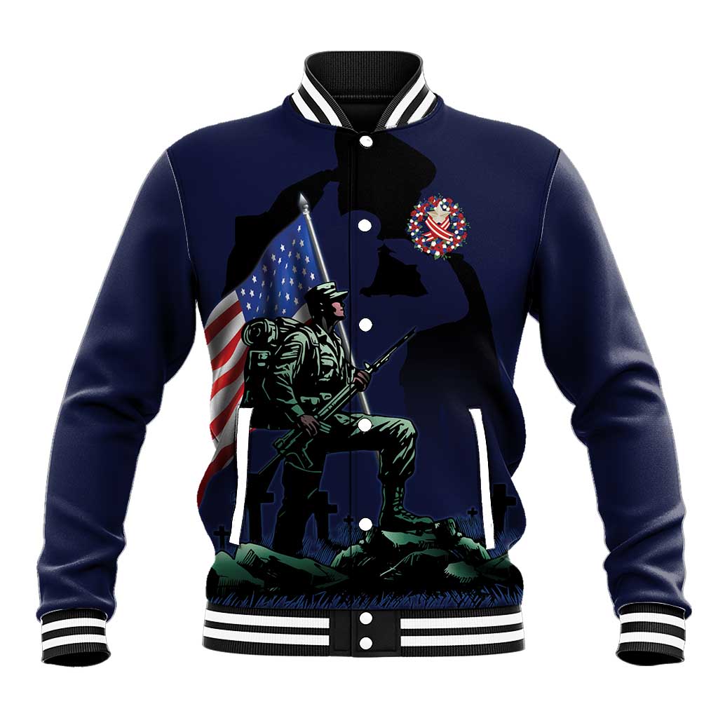 Memorial Day Veteran Remember and Honor Baseball Jacket