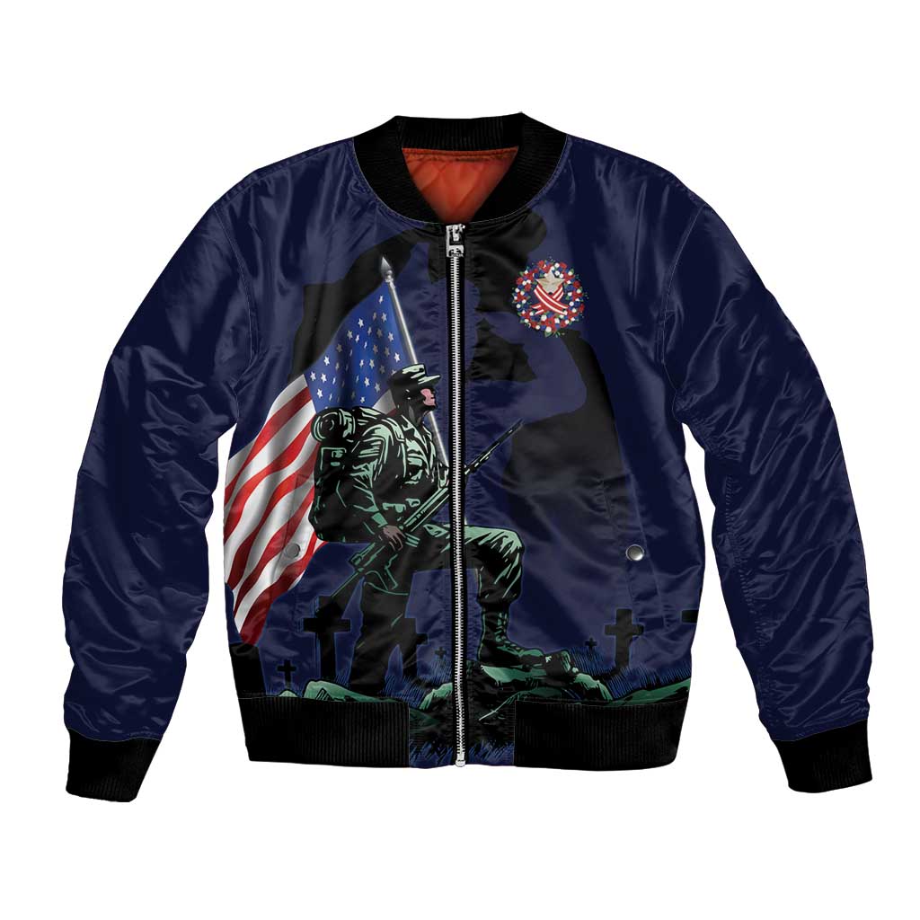 Memorial Day Veteran Remember and Honor Bomber Jacket