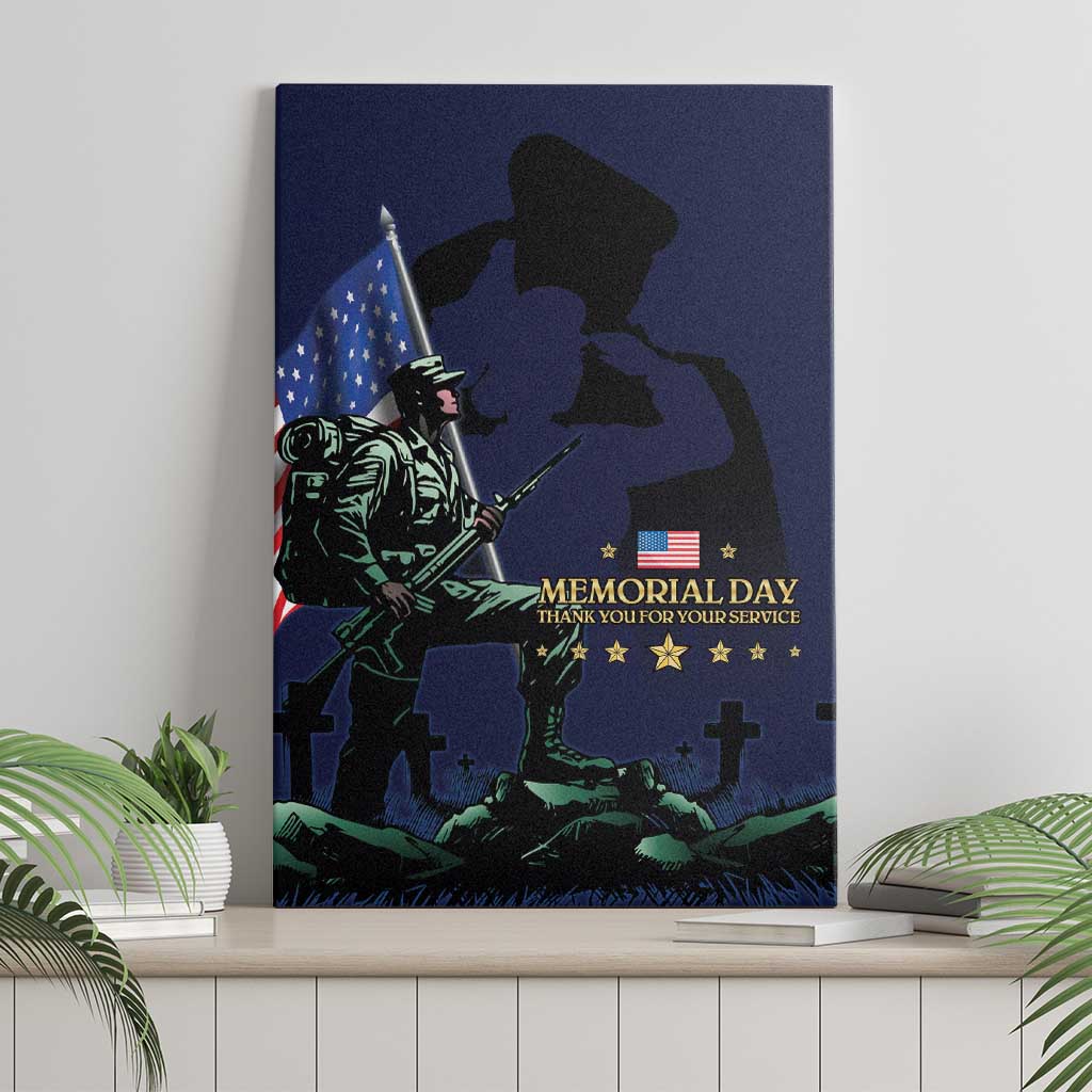 Memorial Day Veteran Remember and Honor Canvas Wall Art