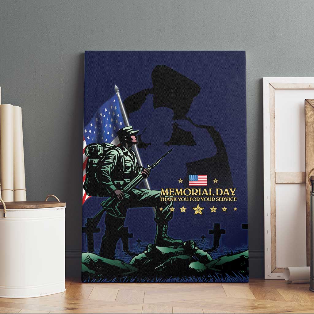 Memorial Day Veteran Remember and Honor Canvas Wall Art