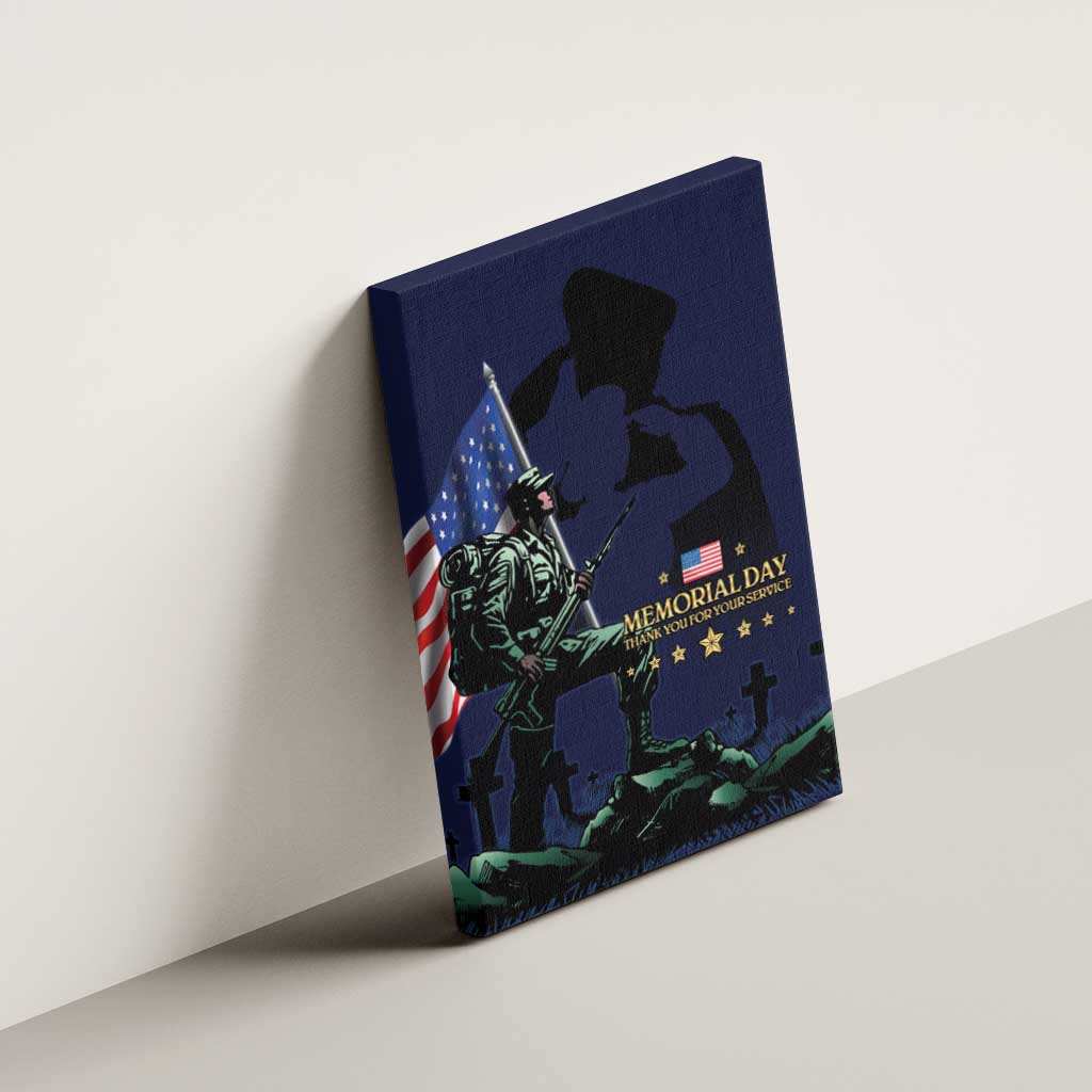 Memorial Day Veteran Remember and Honor Canvas Wall Art