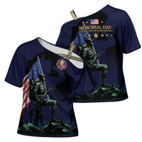 Memorial Day Veteran Remember and Honor Cross Shoulder Shirt