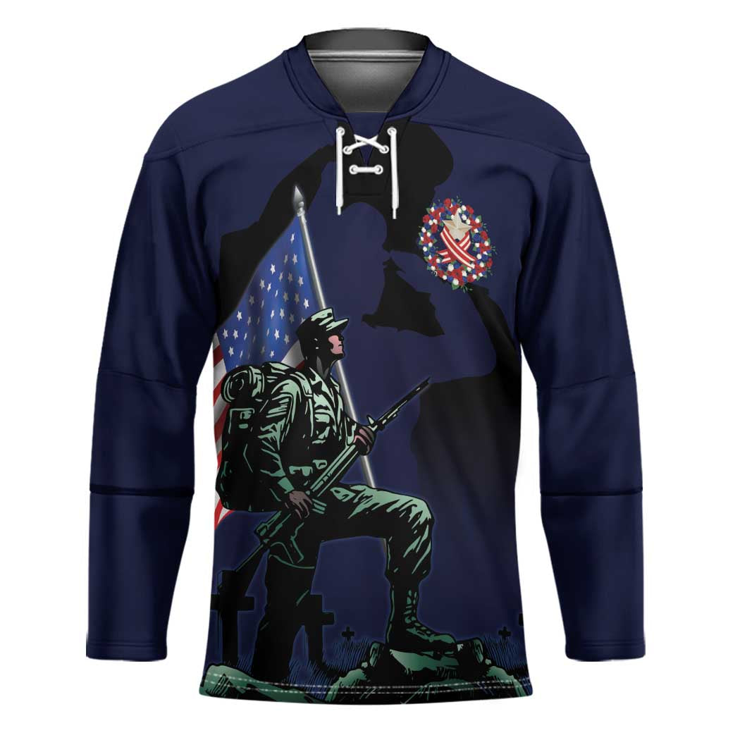 Memorial Day Veteran Remember and Honor Hockey Jersey