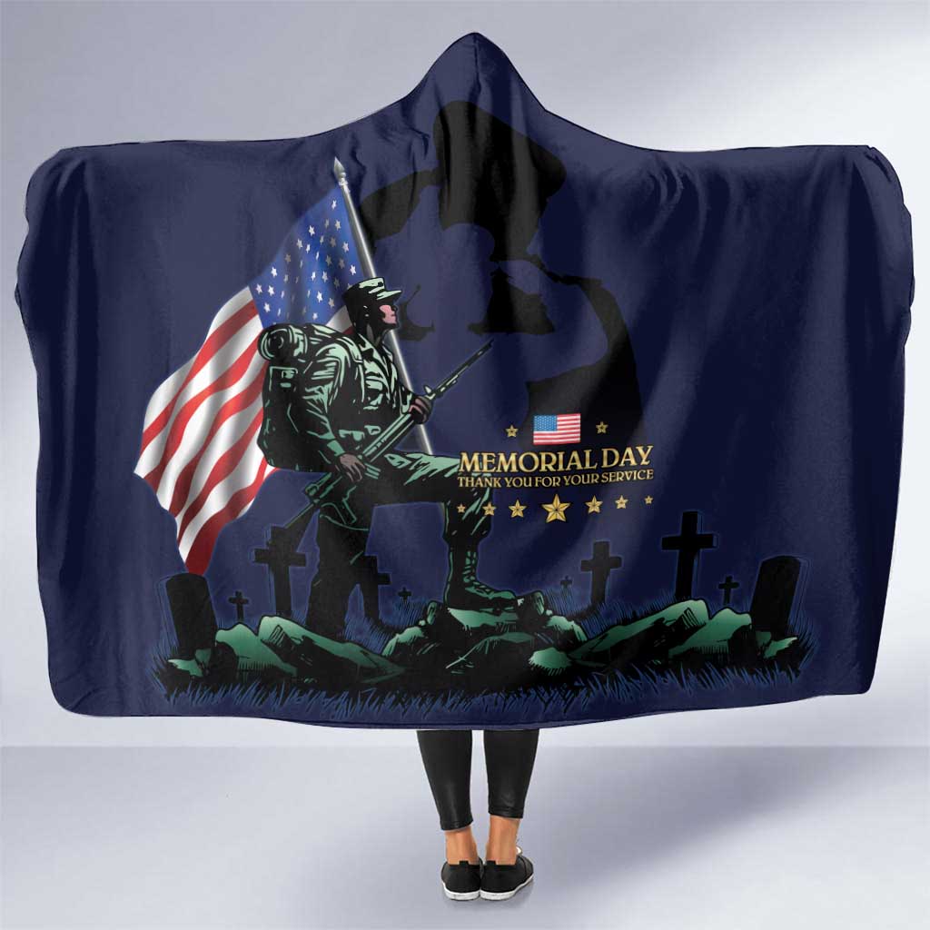 Memorial Day Veteran Remember and Honor Hooded Blanket