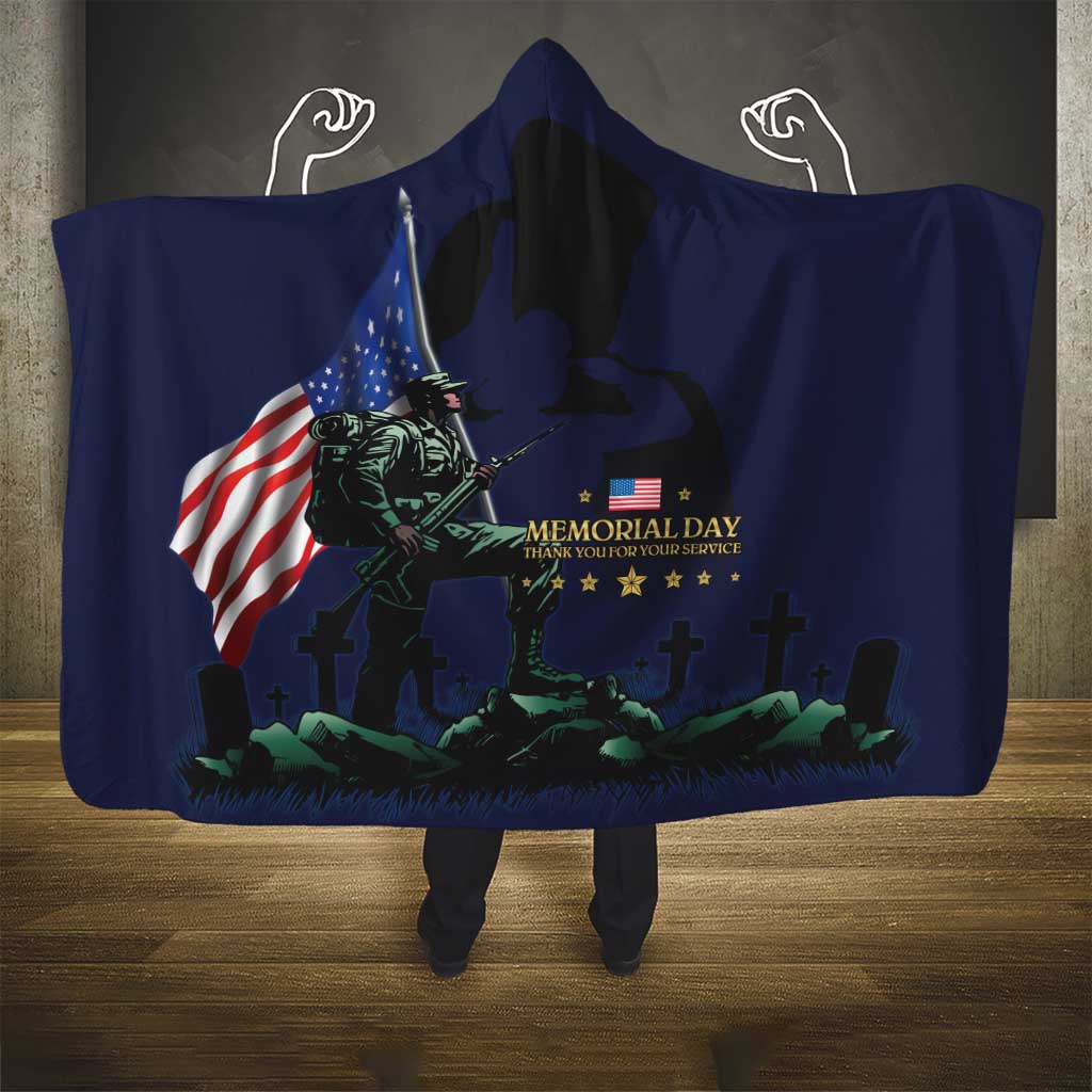 Memorial Day Veteran Remember and Honor Hooded Blanket