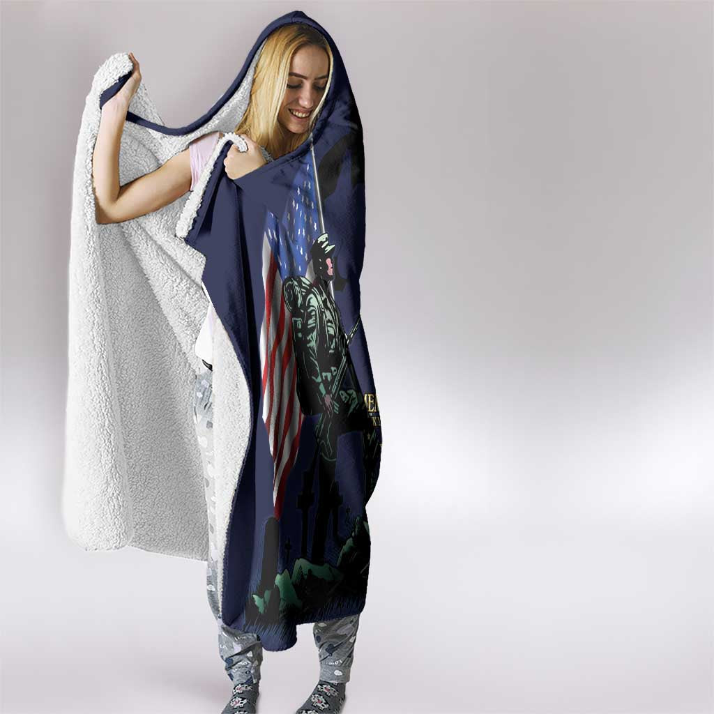 Memorial Day Veteran Remember and Honor Hooded Blanket