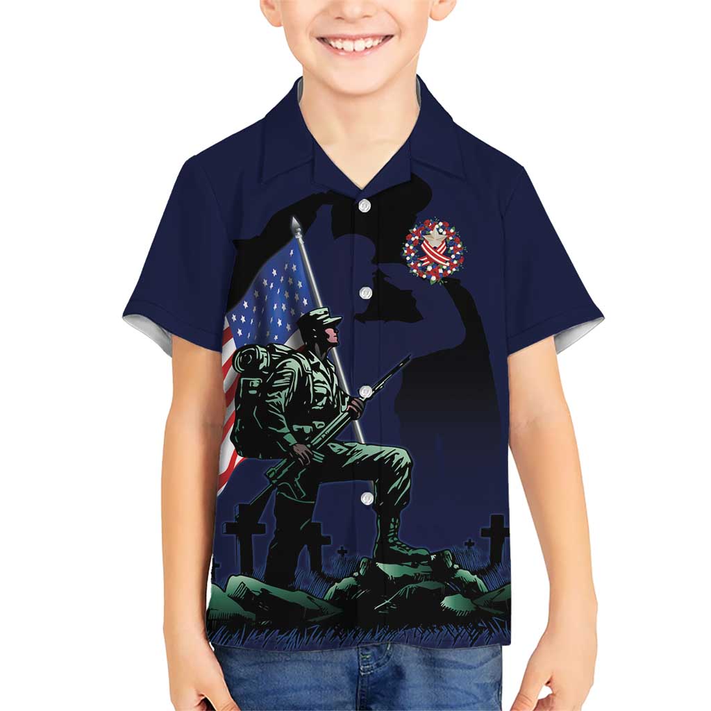 Memorial Day Veteran Remember and Honor Kid Hawaiian Shirt