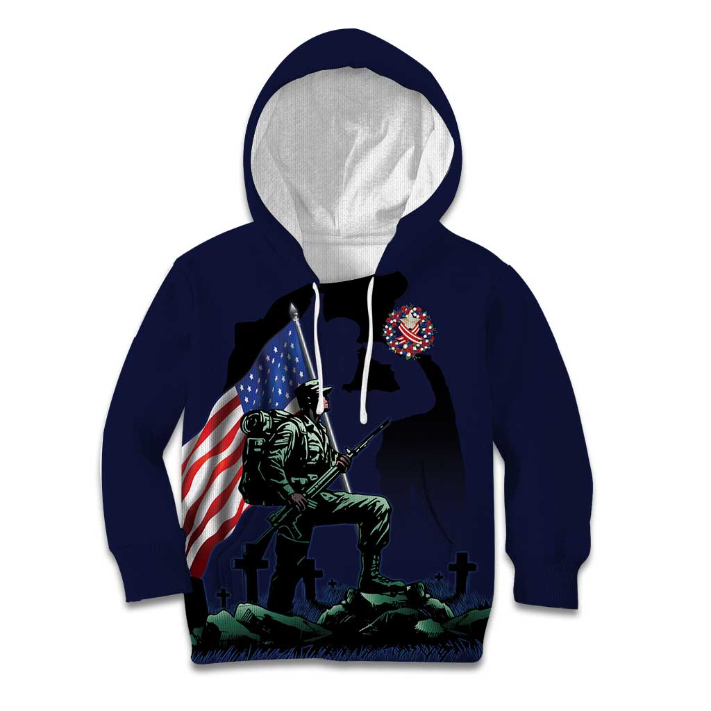 Memorial Day Veteran Remember and Honor Kid Hoodie