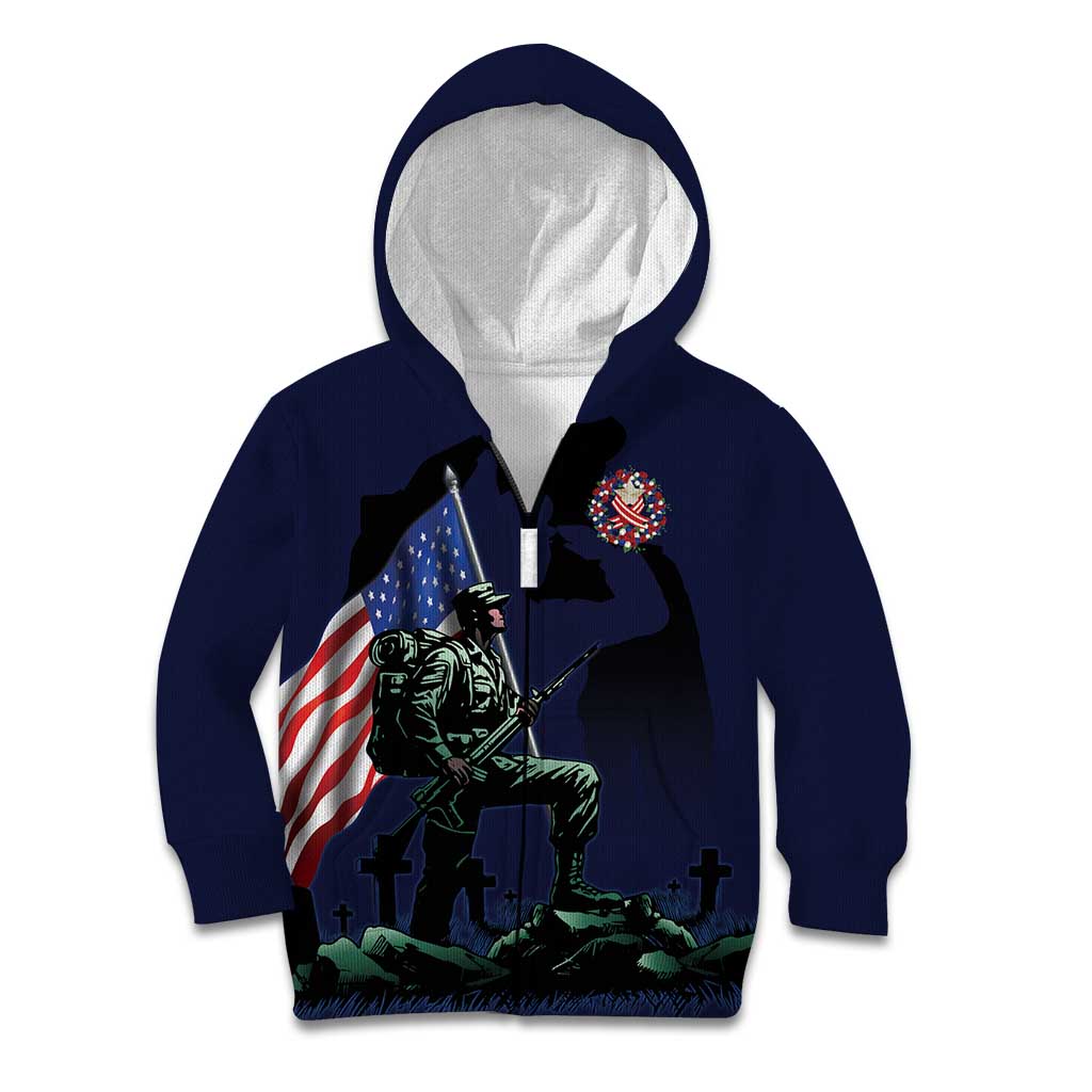 Memorial Day Veteran Remember and Honor Kid Hoodie