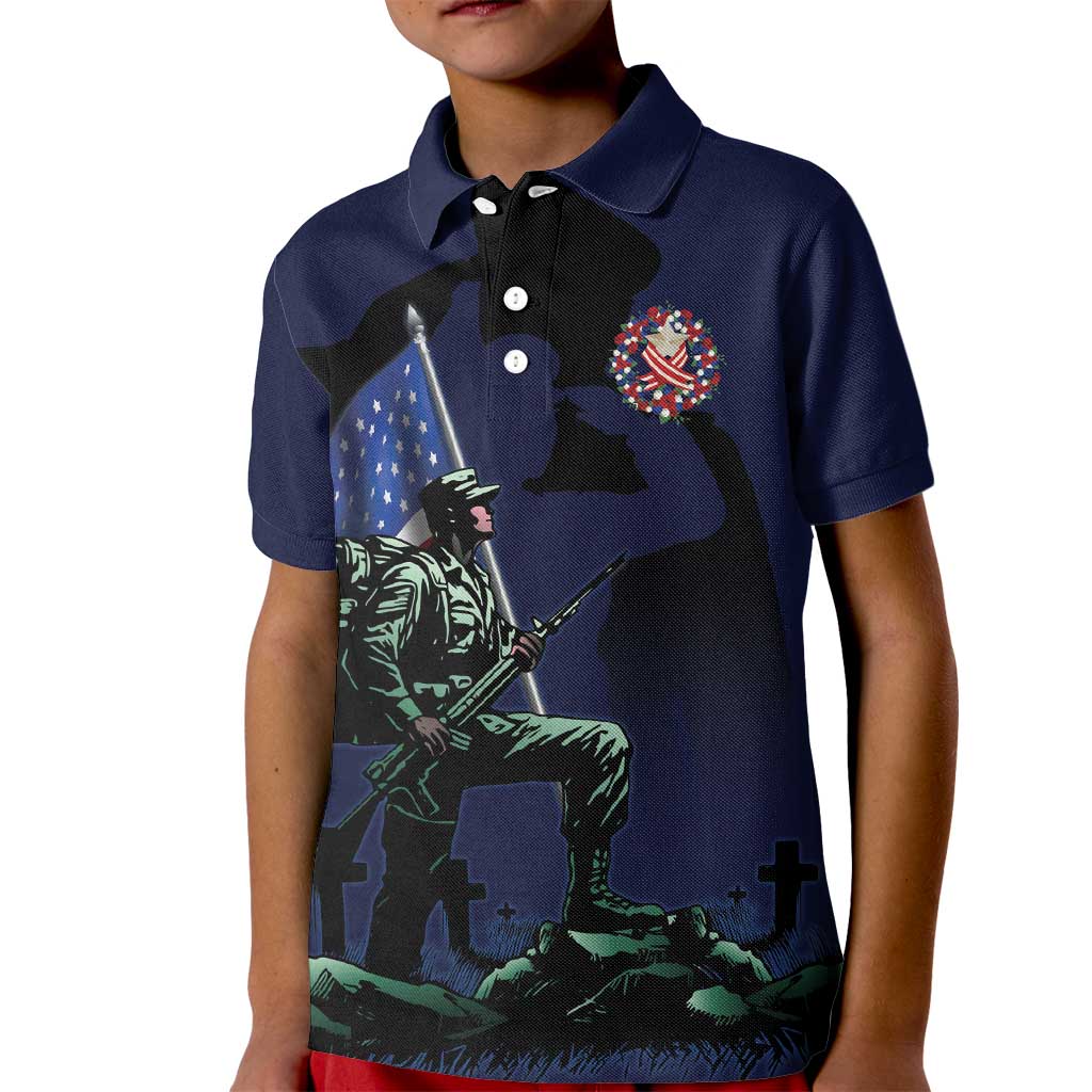 Memorial Day Veteran Remember and Honor Kid Polo Shirt