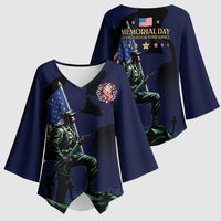 Memorial Day Veteran Remember and Honor Kimono Sleeve Blouse
