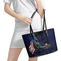 Memorial Day Veteran Remember and Honor Leather Tote Bag