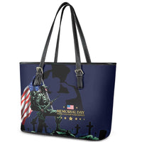 Memorial Day Veteran Remember and Honor Leather Tote Bag