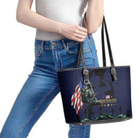 Memorial Day Veteran Remember and Honor Leather Tote Bag