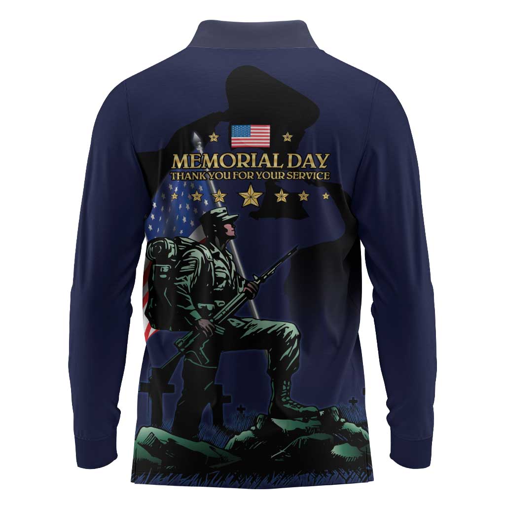 Memorial Day Veteran Remember and Honor Long Sleeve Polo Shirt