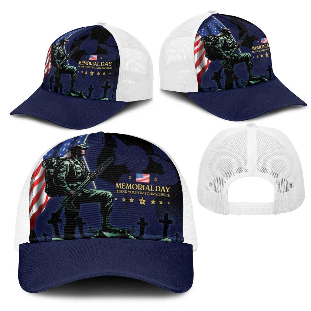 Memorial Day Veteran Remember and Honor Mesh Trucker Cap