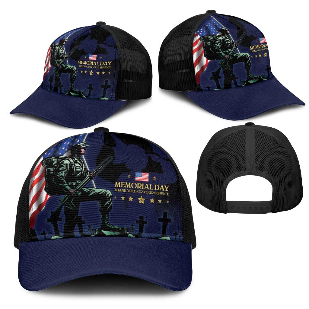 Memorial Day Veteran Remember and Honor Mesh Trucker Cap