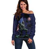 Memorial Day Veteran Remember and Honor Off Shoulder Sweater