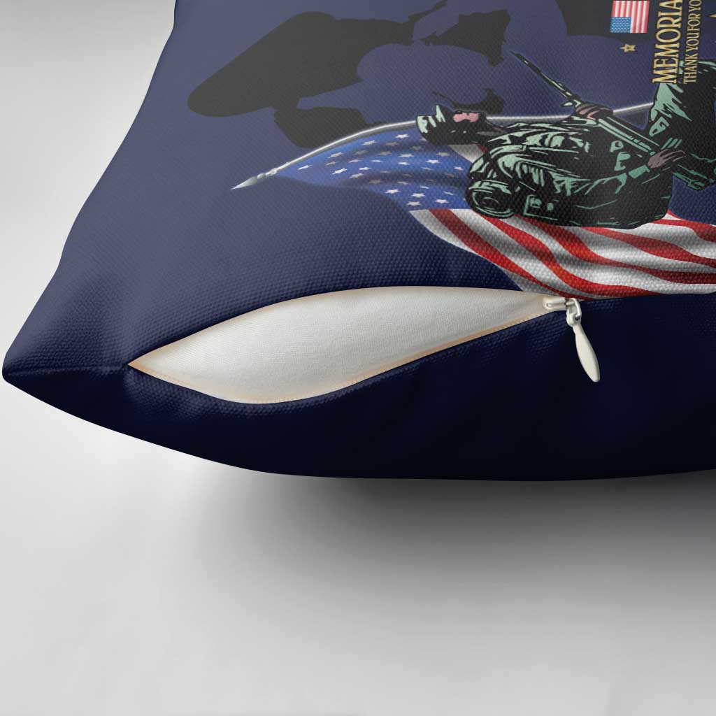 Memorial Day Veteran Remember and Honor Pillow Cover
