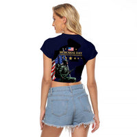 Memorial Day Veteran Remember and Honor Raglan Cropped T Shirt