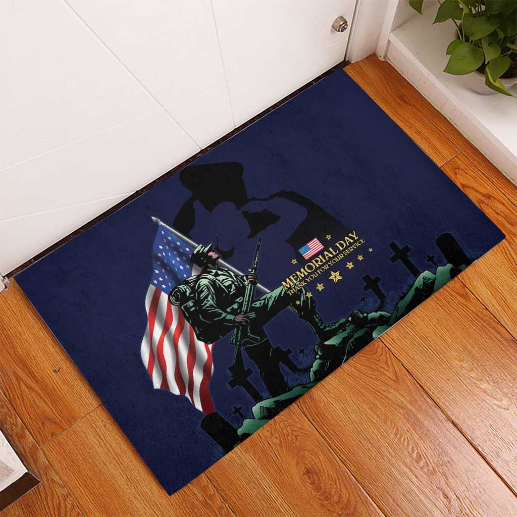 Memorial Day Veteran Remember and Honor Rubber Doormat