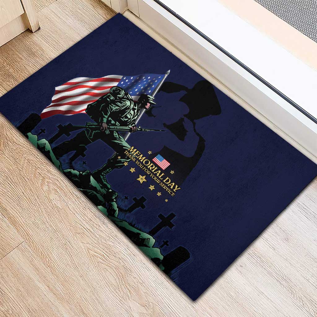Memorial Day Veteran Remember and Honor Rubber Doormat