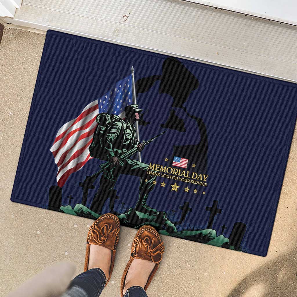 Memorial Day Veteran Remember and Honor Rubber Doormat