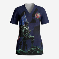 Memorial Day Veteran Remember and Honor Scrub Top