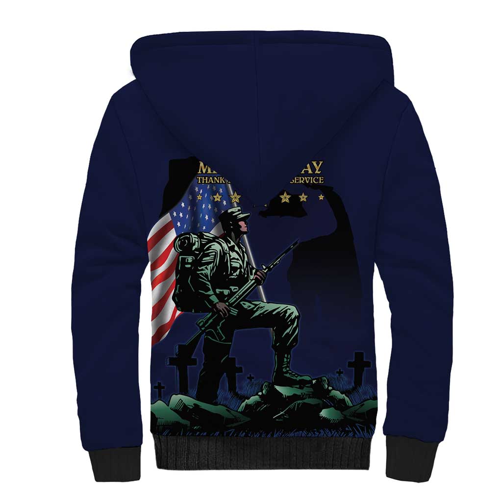 Memorial Day Veteran Remember and Honor Sherpa Hoodie