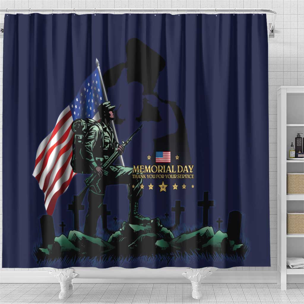 Memorial Day Veteran Remember and Honor Shower Curtain