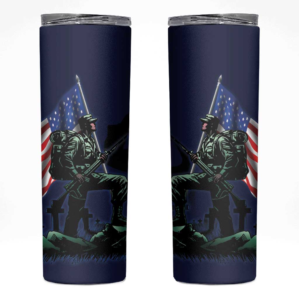 Memorial Day Veteran Remember and Honor Skinny Tumbler