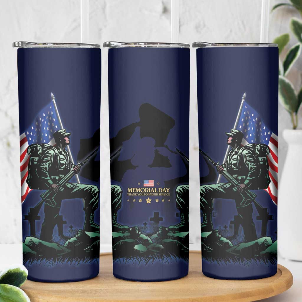 Memorial Day Veteran Remember and Honor Skinny Tumbler