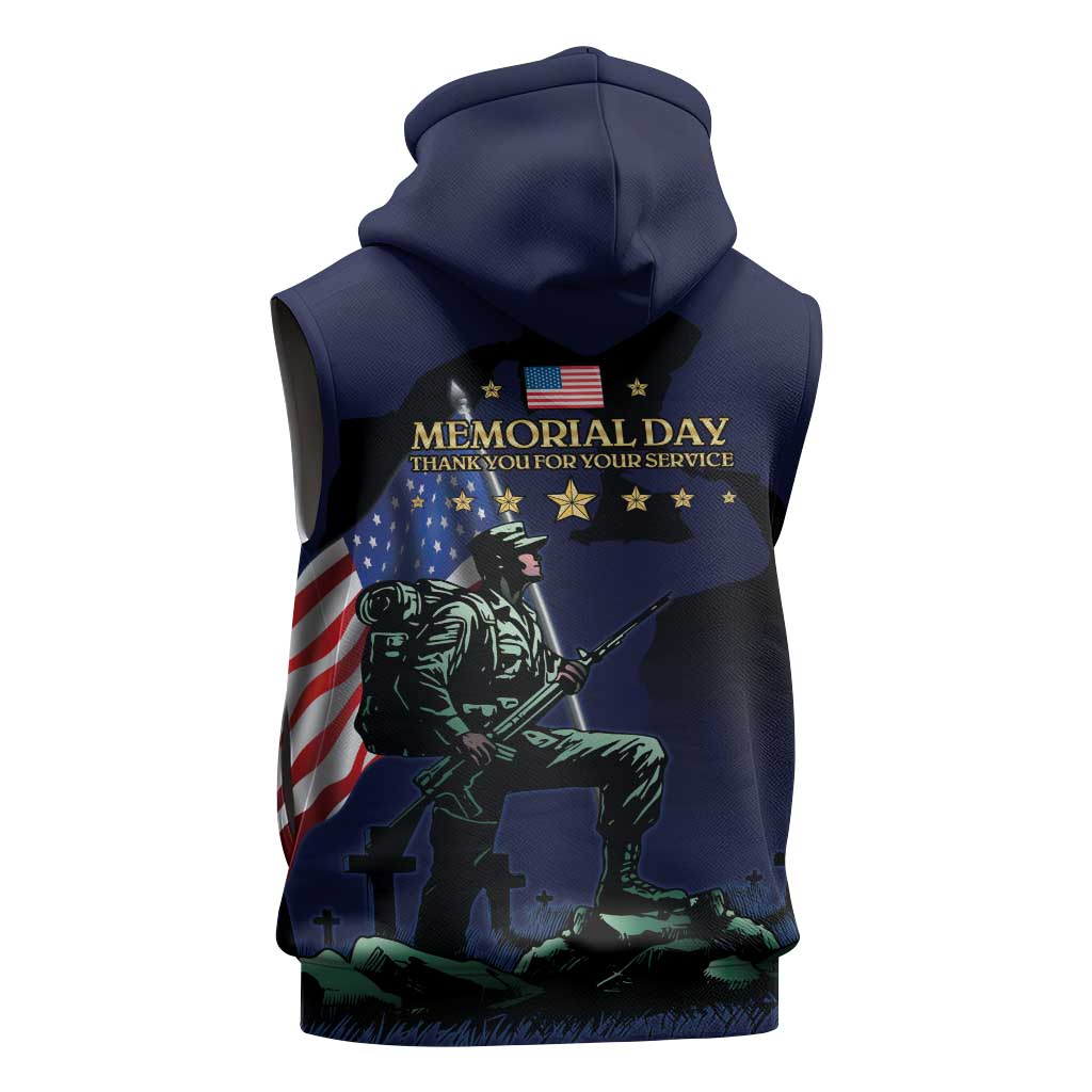 Memorial Day Veteran Remember and Honor Sleeveless Hoodie