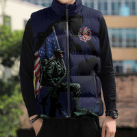 Memorial Day Veteran Remember and Honor Sleeveless Puffer Jacket