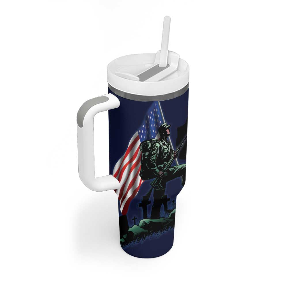 Memorial Day Veteran Remember and Honor Tumbler With Handle