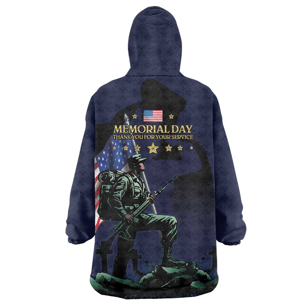 Memorial Day Veteran Remember and Honor Wearable Blanket Hoodie