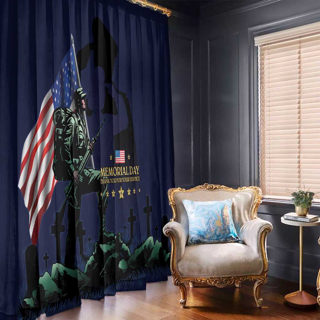 Memorial Day Veteran Remember and Honor Window Curtain