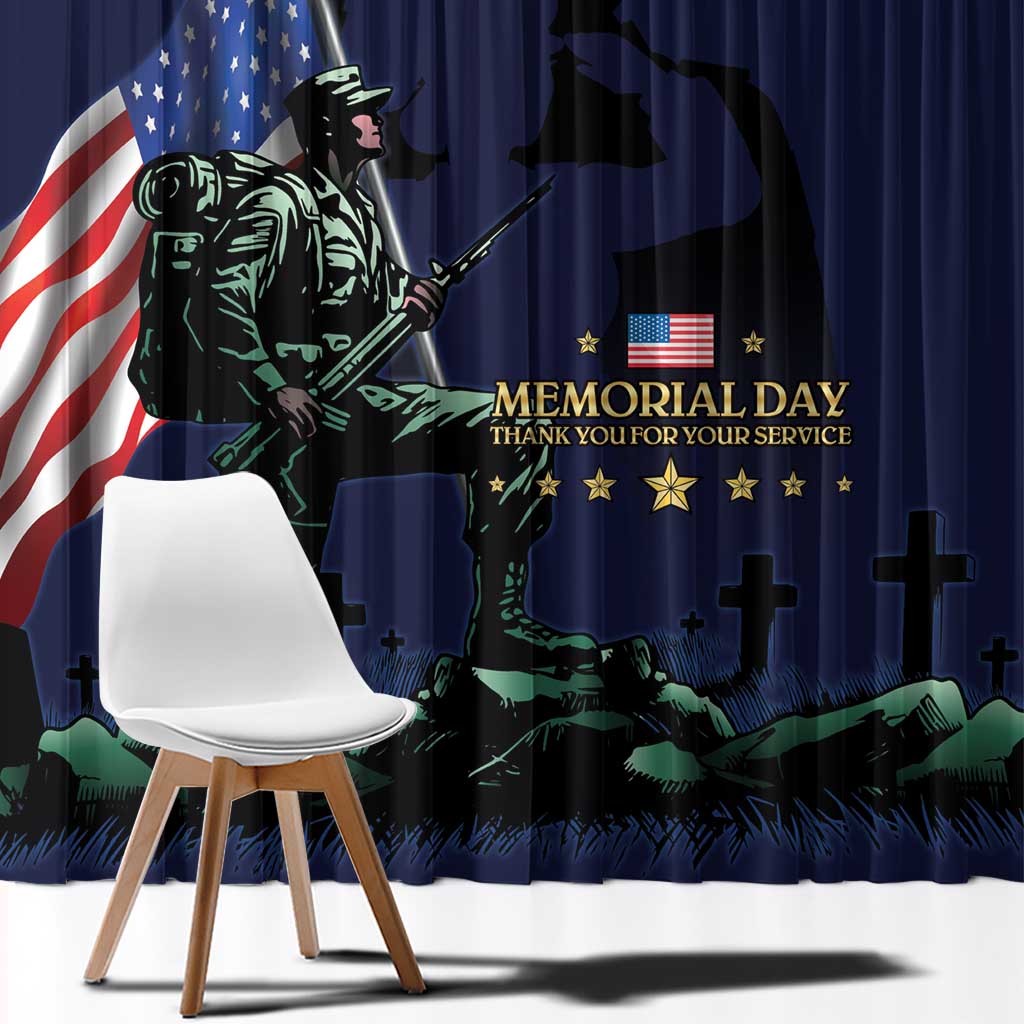 Memorial Day Veteran Remember and Honor Window Curtain