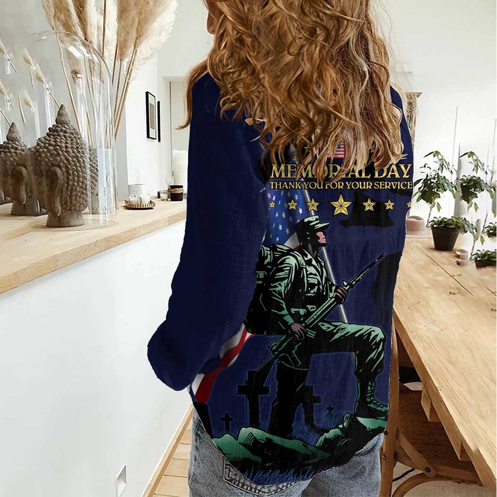 Memorial Day Veteran Remember and Honor Women Casual Shirt