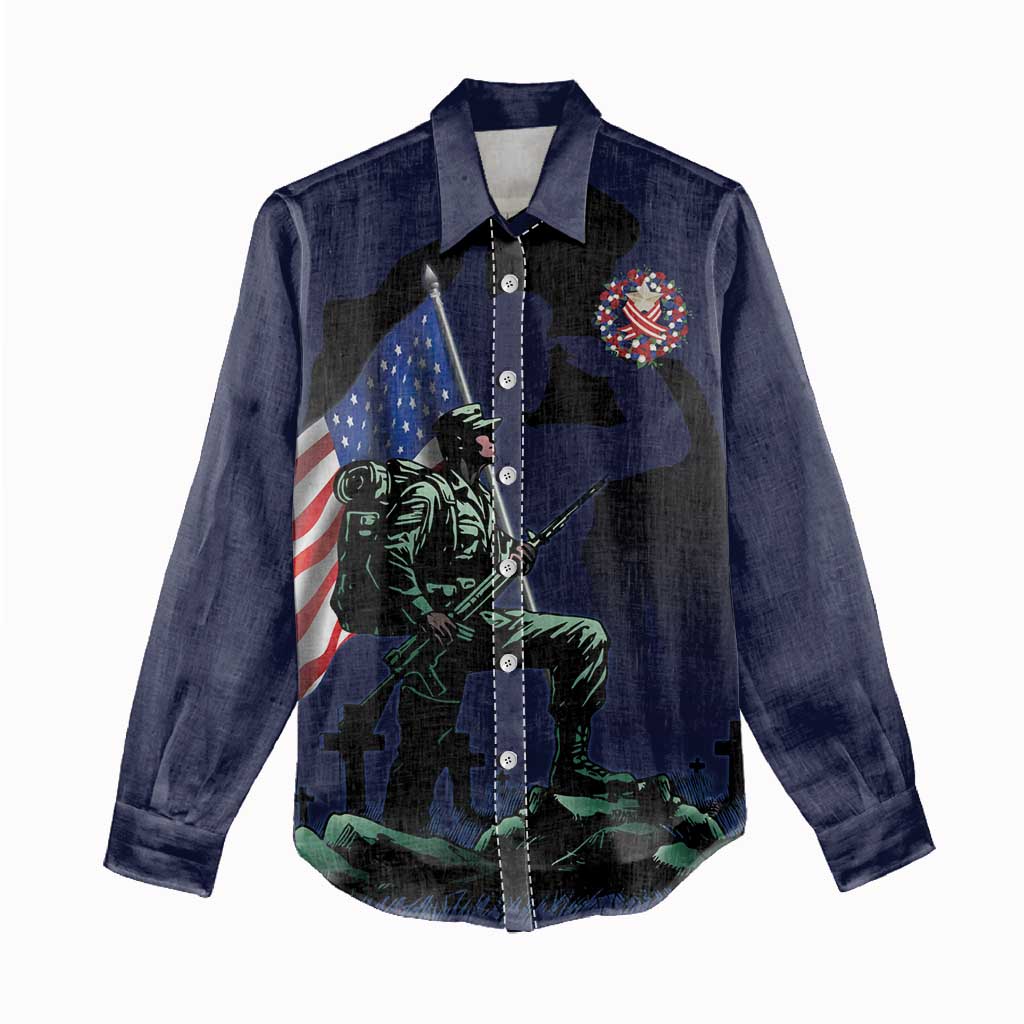 Memorial Day Veteran Remember and Honor Women Casual Shirt
