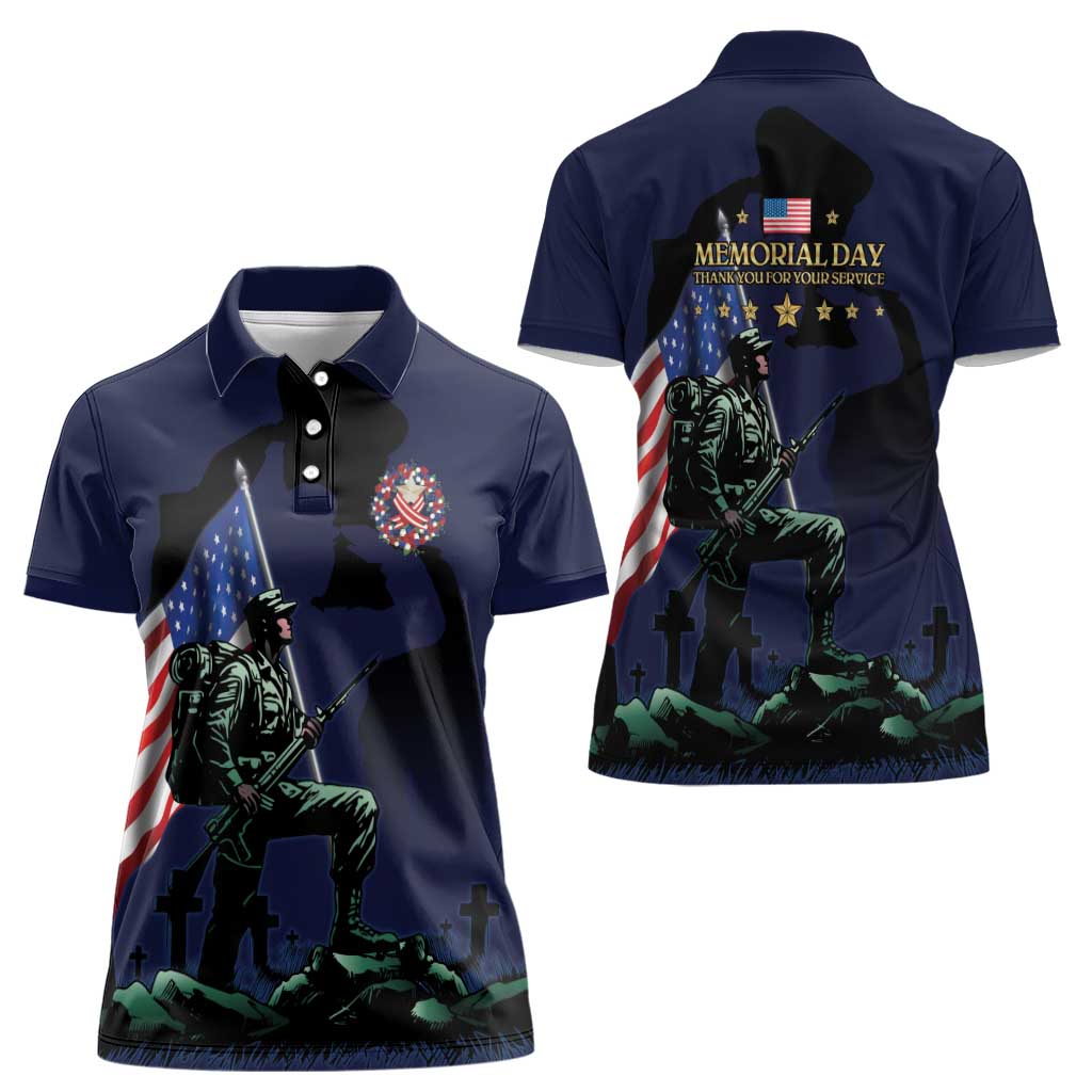 Memorial Day Veteran Remember and Honor Women Polo Shirt